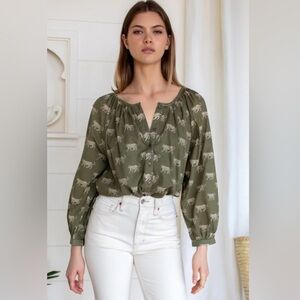 Emerson Fry India Collection Frances Blouse with Cheetah Print